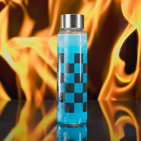 Bouteille en verre au motif de damier